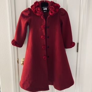 🌹 Red Rose - Girls Trench Coat